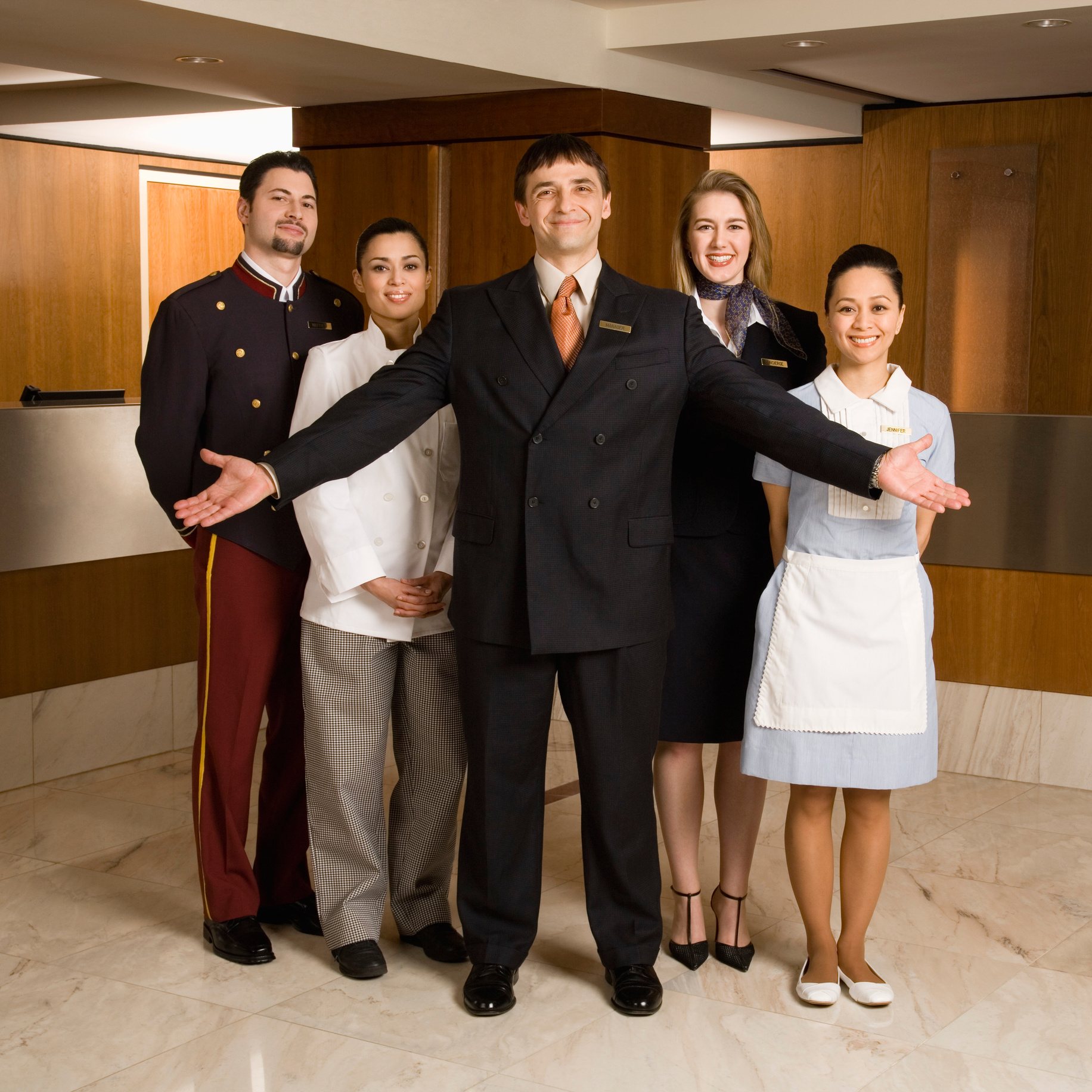 Portrait of hotel staff